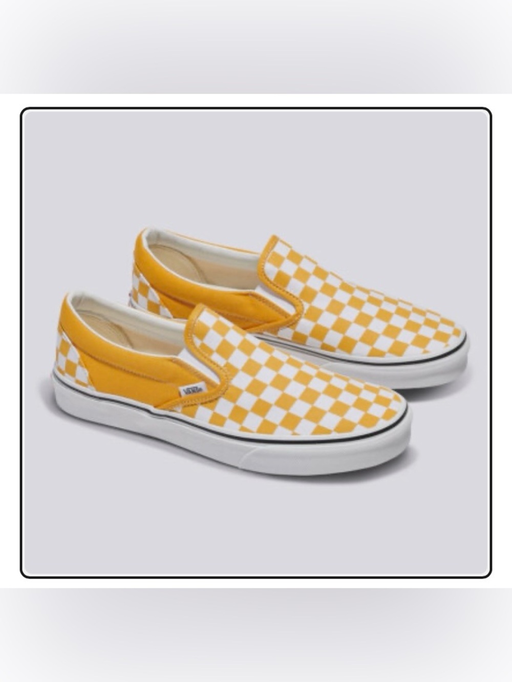 Vans Checkerboard Slip-On Sneakers in Yellow and White